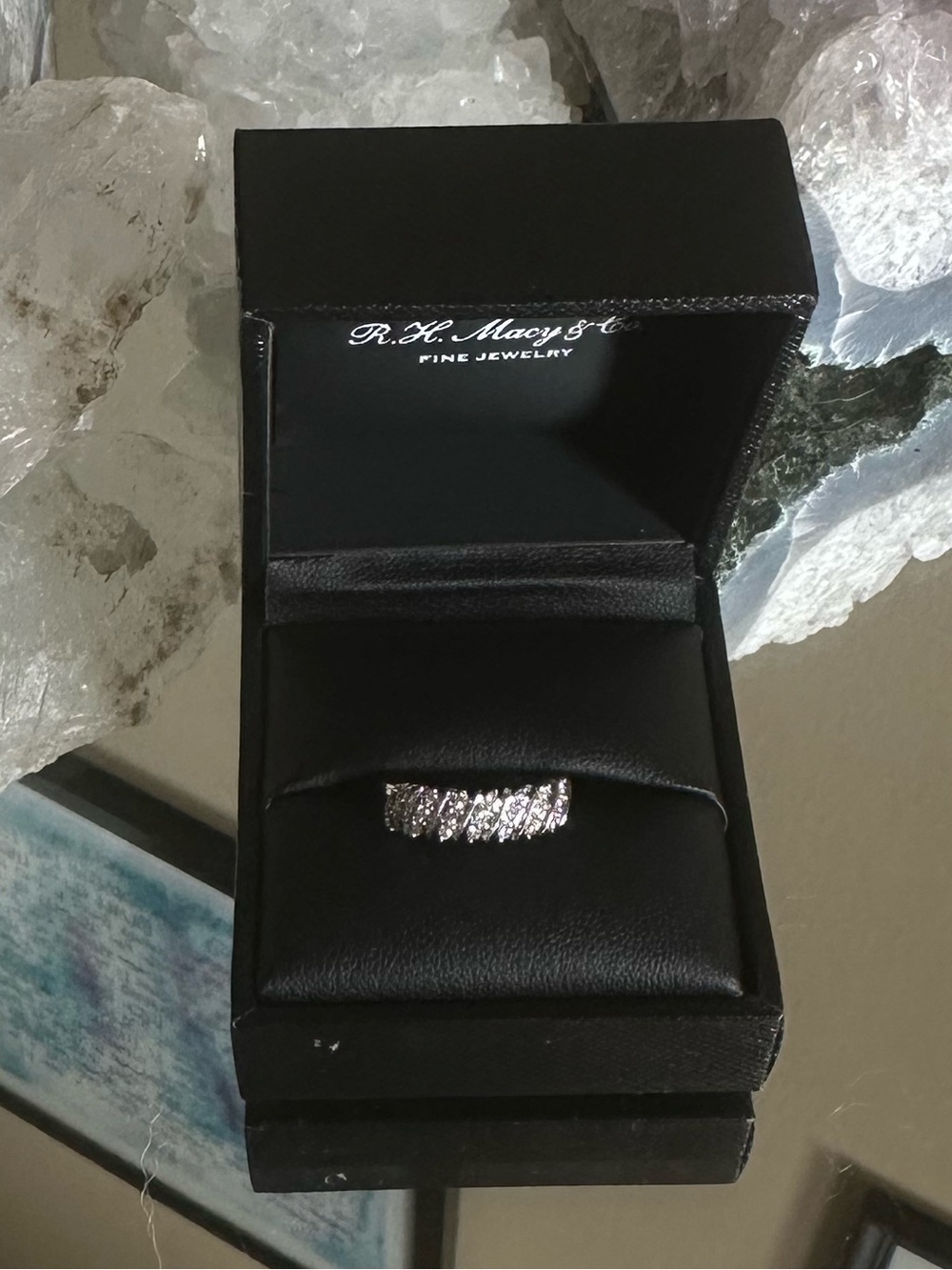 Diamond Multi Row Band 10k White Gold